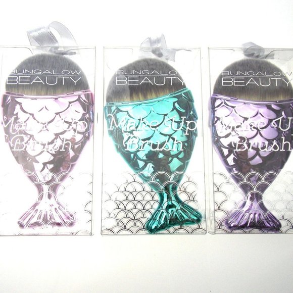 Mermaid Make Up Brush 3 Turquoise Lavender Pink - Picture 3 of 5